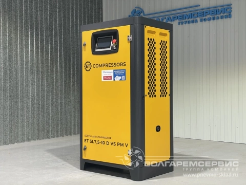 Поставка винтового компрессора et sl7,5-10 d vs pm v